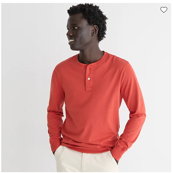 NWT J. Crew Men's Old Forest Green Broken-In Henley Shirt - Picture 3 of 7